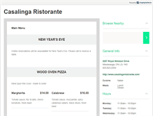 Tablet Screenshot of casalingaristorante.com